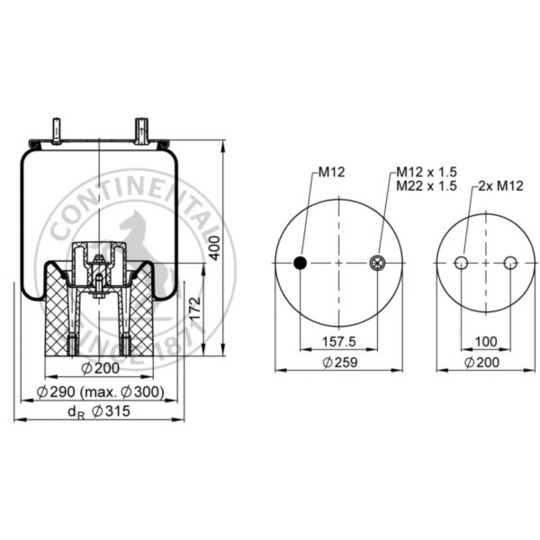 4157 N P05 - Bellow, air suspension 