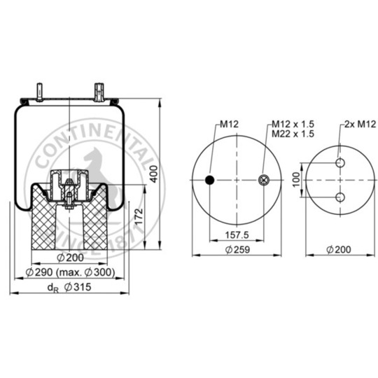 4157 N P09 - Pneumatic suspension bellows 