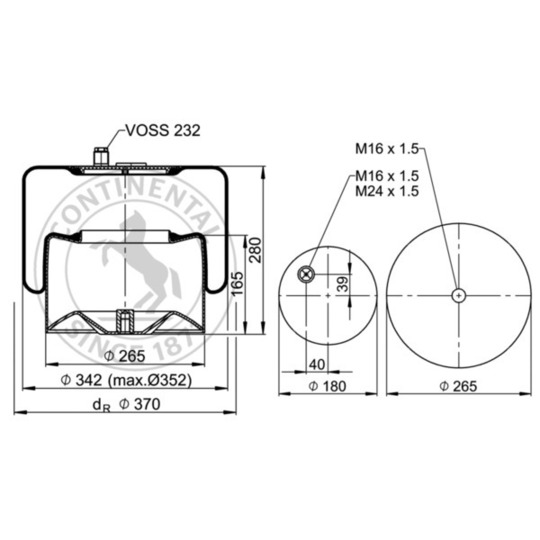 4183 N P25 - Bellow, air suspension 