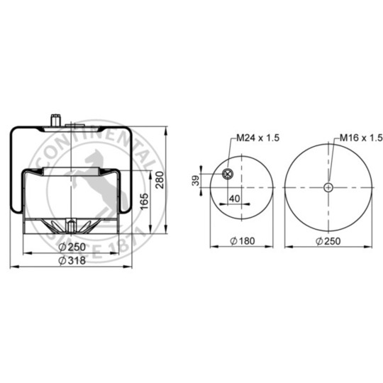 4185 N P21 - Pneumatic suspension bellows 