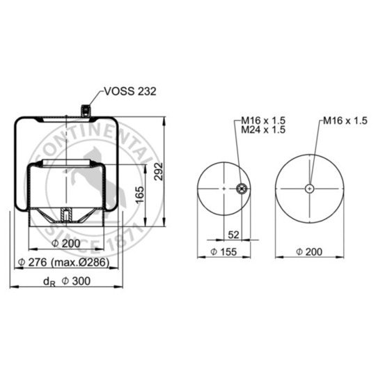 4390 N P21 - Pneumatic suspension bellows 