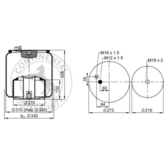 4705 N1 P03 - Pneumatic suspension bellows 