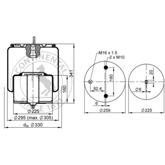 4718 N P01 - Pneumatic suspension bellows 