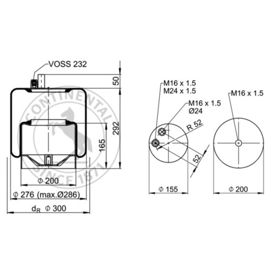 4390 N P22 - Bellow, air suspension 