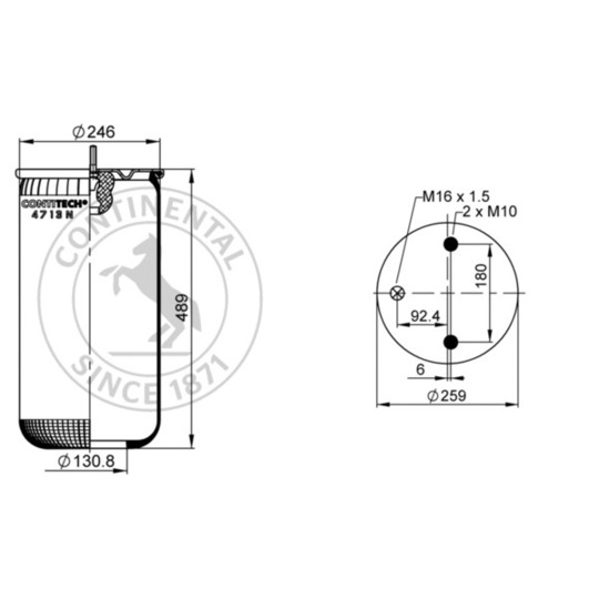 4718 N P02 - Pneumatic suspension bellows 