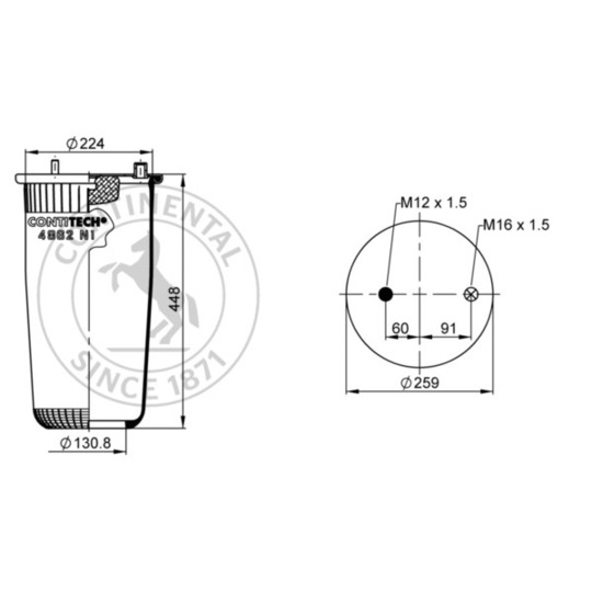 4862 N1 P01 - Pneumatic suspension bellows 