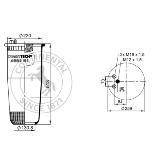 4882 N1 P01 - Pneumatic suspension bellows 