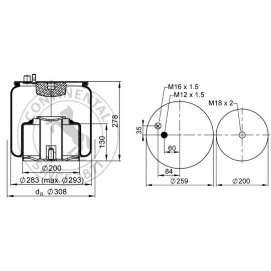 4884 N1 P06 - Pneumatic suspension bellows 