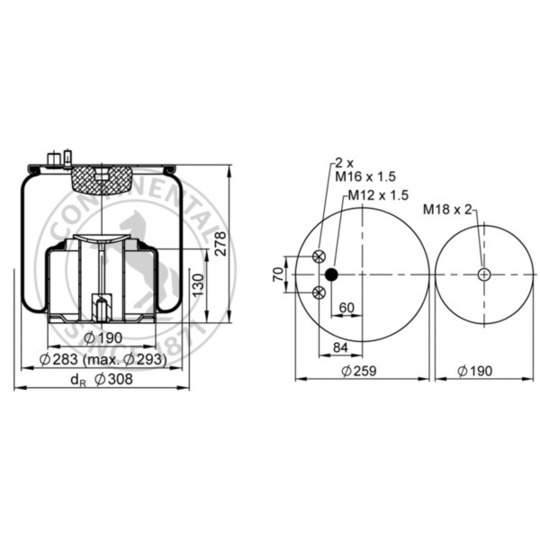 4884 N1 P07 - Pneumatic suspension bellows 