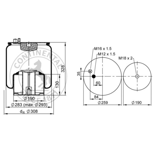 4883 N1 P06 - Pneumatic suspension bellows 