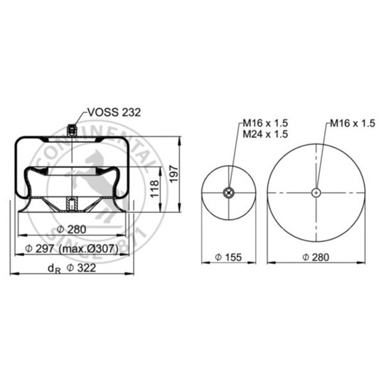 4759 N P21 - Pneumatic suspension bellows 