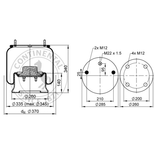 4810 N P05 - Pneumatic suspension bellows 