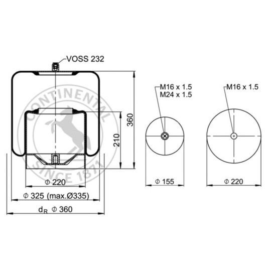 4838 N P21 - Bellow, air suspension 