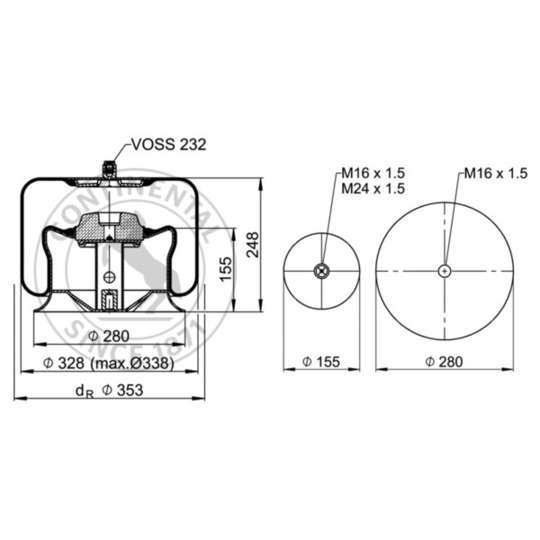 4737 N P25 - Pneumatic suspension bellows 