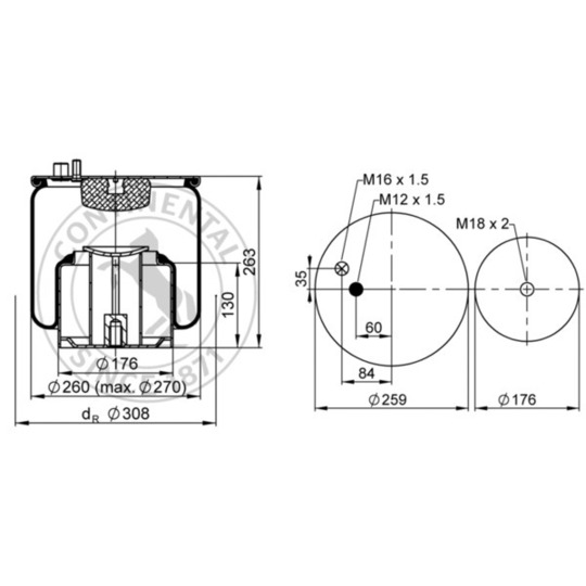 4885 N1 P02 - Pneumatic suspension bellows 