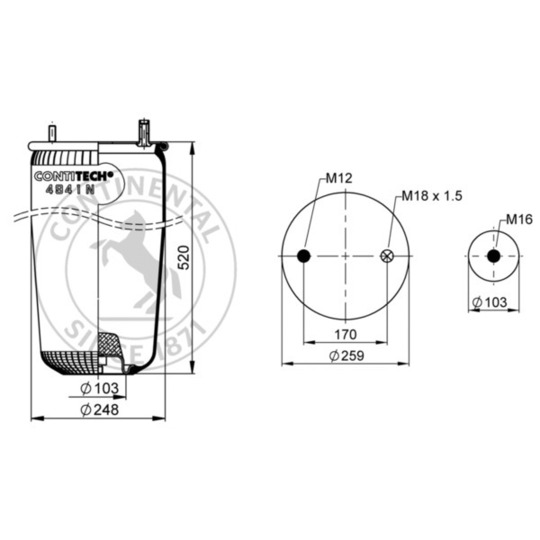 4941 N P02 - Pneumatic suspension bellows 