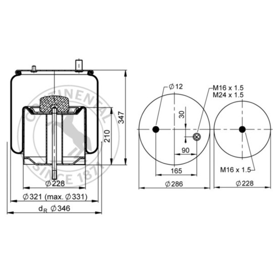 4911 N P06 - Pneumatic suspension bellows 