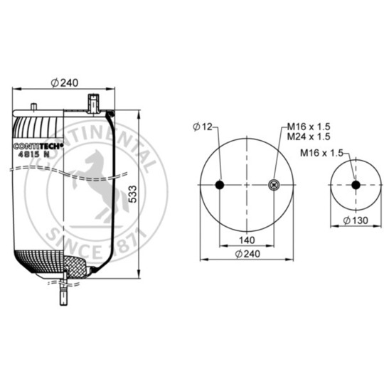 4915 N P03 - Pneumatic suspension bellows 