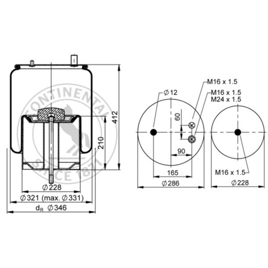 4912 N P07 - Pneumatic suspension bellows 