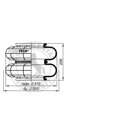 608 N - Pneumatic suspension bellows 