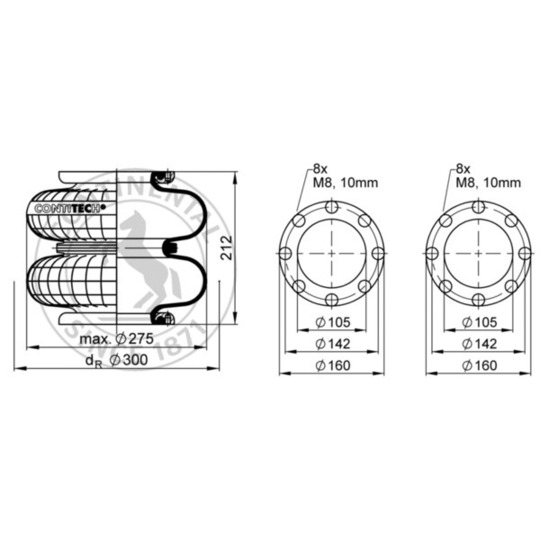 620 M - Pneumatic suspension bellows 