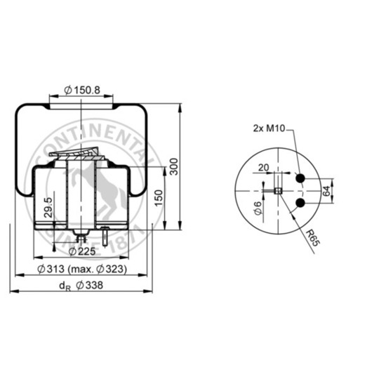 6610 N P01 - Pneumatic suspension bellows 