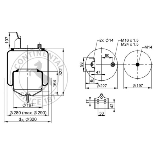 6605 N P01 - Pneumatic suspension bellows 