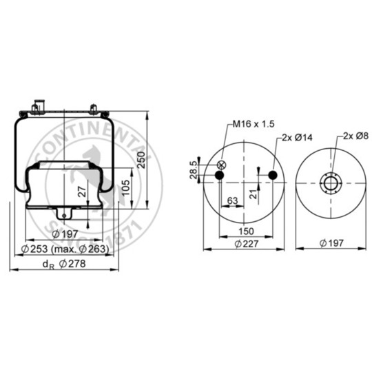 6604 N P01 - Pneumatic suspension bellows 