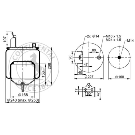 6607 N P01 - Pneumatic suspension bellows 