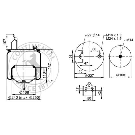 6600 N P02 - Pneumatic suspension bellows 