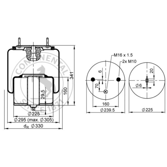 6612 N P01 - Pneumatic suspension bellows 