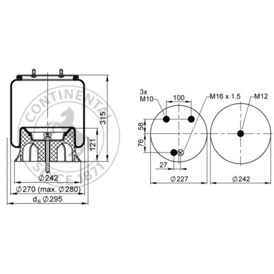 792 N P01 - Pneumatic suspension bellows 