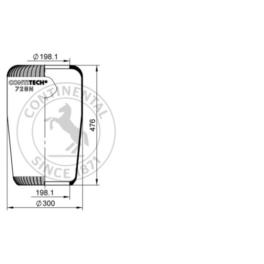 728 N - Pneumatic suspension bellows 