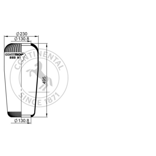 883 N1 - Pneumatic suspension bellows 