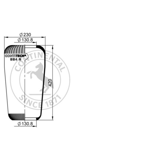 884 N - Pneumatic suspension bellows 