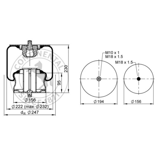 819 MB - Pneumatic suspension bellows 