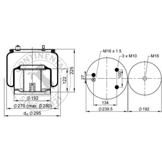 887 M K2 - Pneumatic suspension bellows 