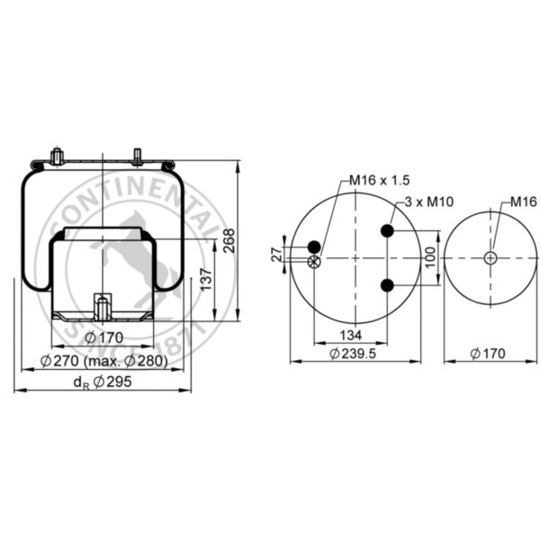 887 M K3 - Pneumatic suspension bellows 