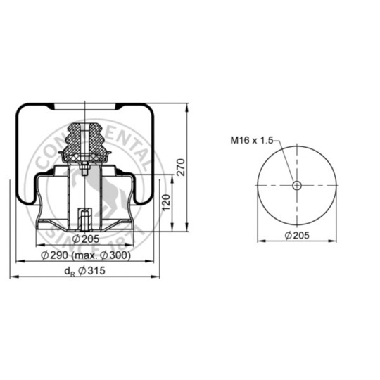 946 N P03 - Pneumatic suspension bellows 