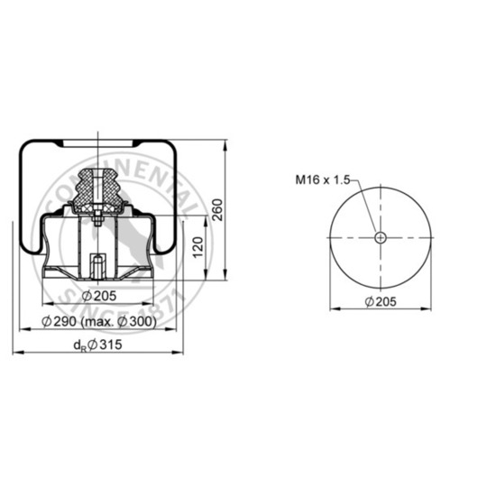 946 N P01 - Bellow, air suspension 