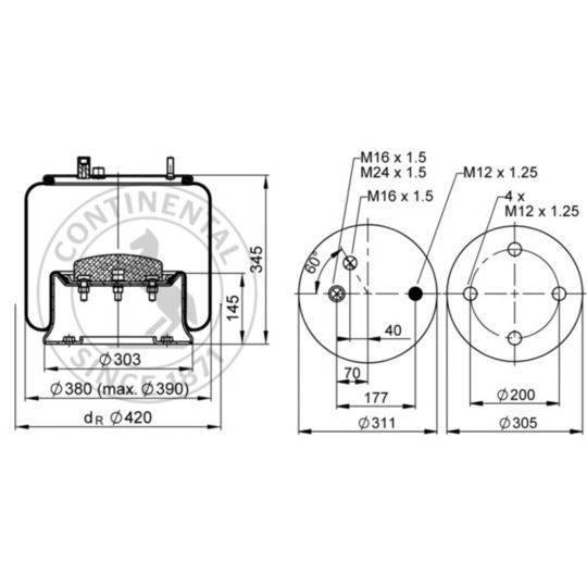 901 MB - Pneumatic suspension bellows 