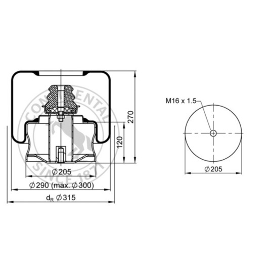 946 N P02 - Pneumatic suspension bellows 