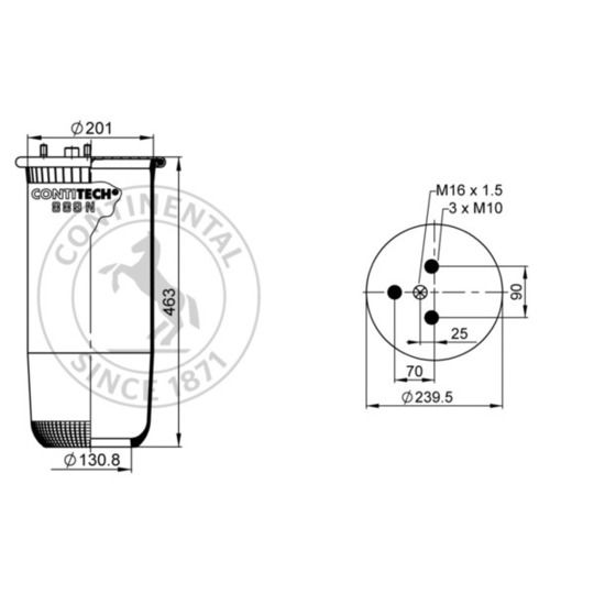 889 M - Pneumatic suspension bellows 