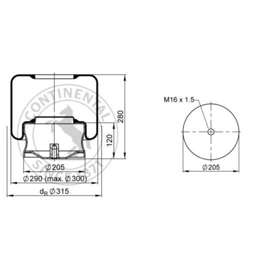 946 N P04 - Pneumatic suspension bellows 