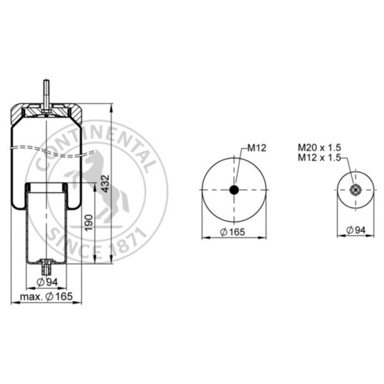 SZ 130-25 P05 - Pneumatic suspension bellows 