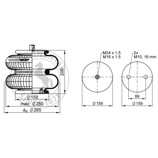 FD 200-19 P02 - Pneumatic suspension bellows 