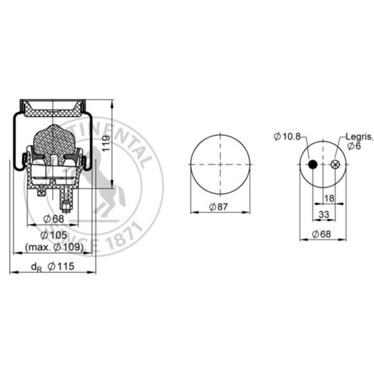 SZ 50- 9 P02 - Pneumatic suspension bellows 