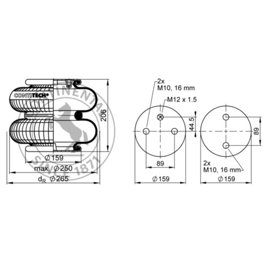 FD 200-19 P04 - Pneumatic suspension bellows 