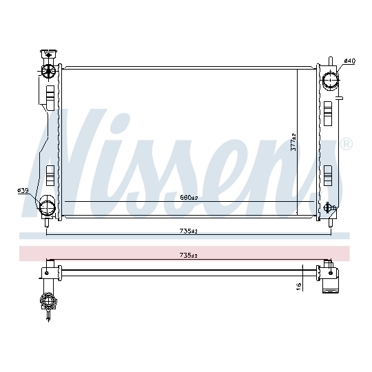 606844 - Radiaator, mootorijahutus 