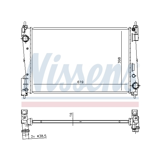 61924 - Radiaator, mootorijahutus 